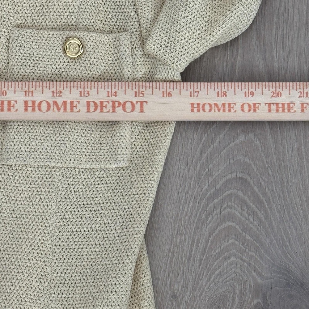 VTG St John Collection Marie Gray Knit Jacket/Sweater Warm Beige Spring SZ 2 - Picture 7 of 9
